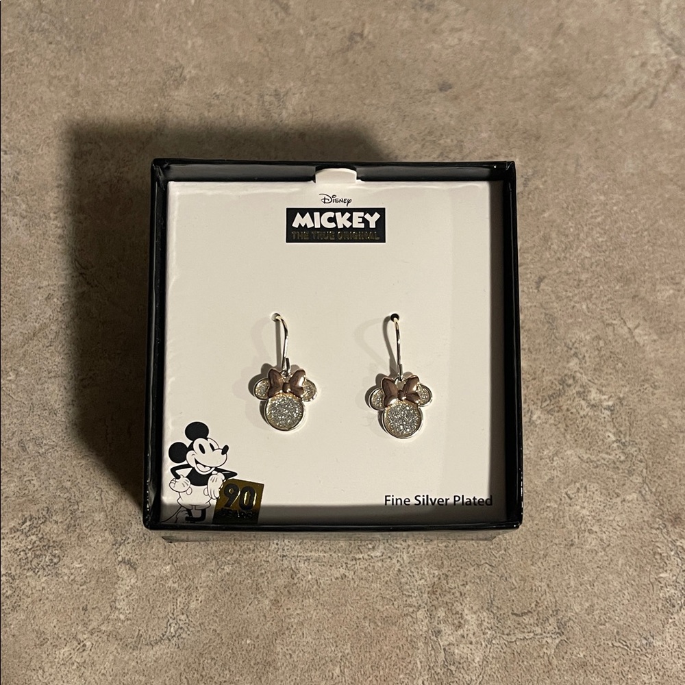 Disney Silver and Gold Mickey Mouse Drop Earrings